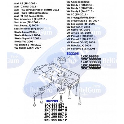 Подушка двигателя, нижняя VW Caddy/Golf/Passat/Jetta/Touran/Tiguan/Sharan