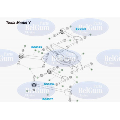 Сайлентблок задней верхней тяги Tesla Model 3; Model Y Сайлентблок задней верхней тяги Tesla Model 3; Model Y