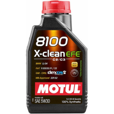 Масло моторное MOTUL 5W-30 8100 X-Clean EFE 1л 814001