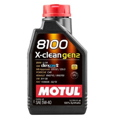 Моторное масло MOTUL 8100 X-CLEAN 5W-40 GEN2 109761 1л