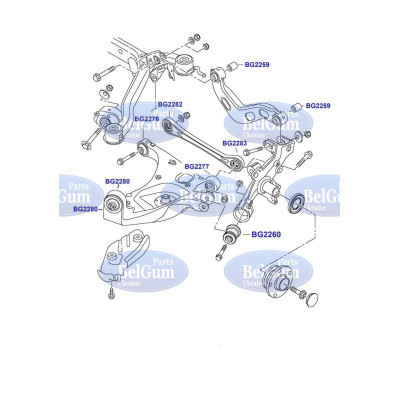 Сайлентблок задней подвески (комплект) 18шт. Audi A4 B6/A4 B7/A6 C6/Avant A6C6/Avant Quattro A6C6/A6 C6 Allroad 04-11 Сайлентблок задней подвески (комплект) 18шт. Audi A4 B6/A4 B7/A6 C6/Avant A6C6/Avant Quattro A6C6/A6 C6 Allroad 04-11